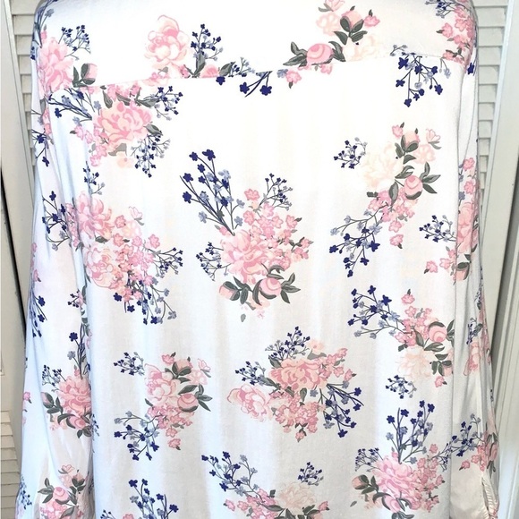 H&M White button down floral print long sleeve shirt Women’s Size 14 - Picture 7 of 11